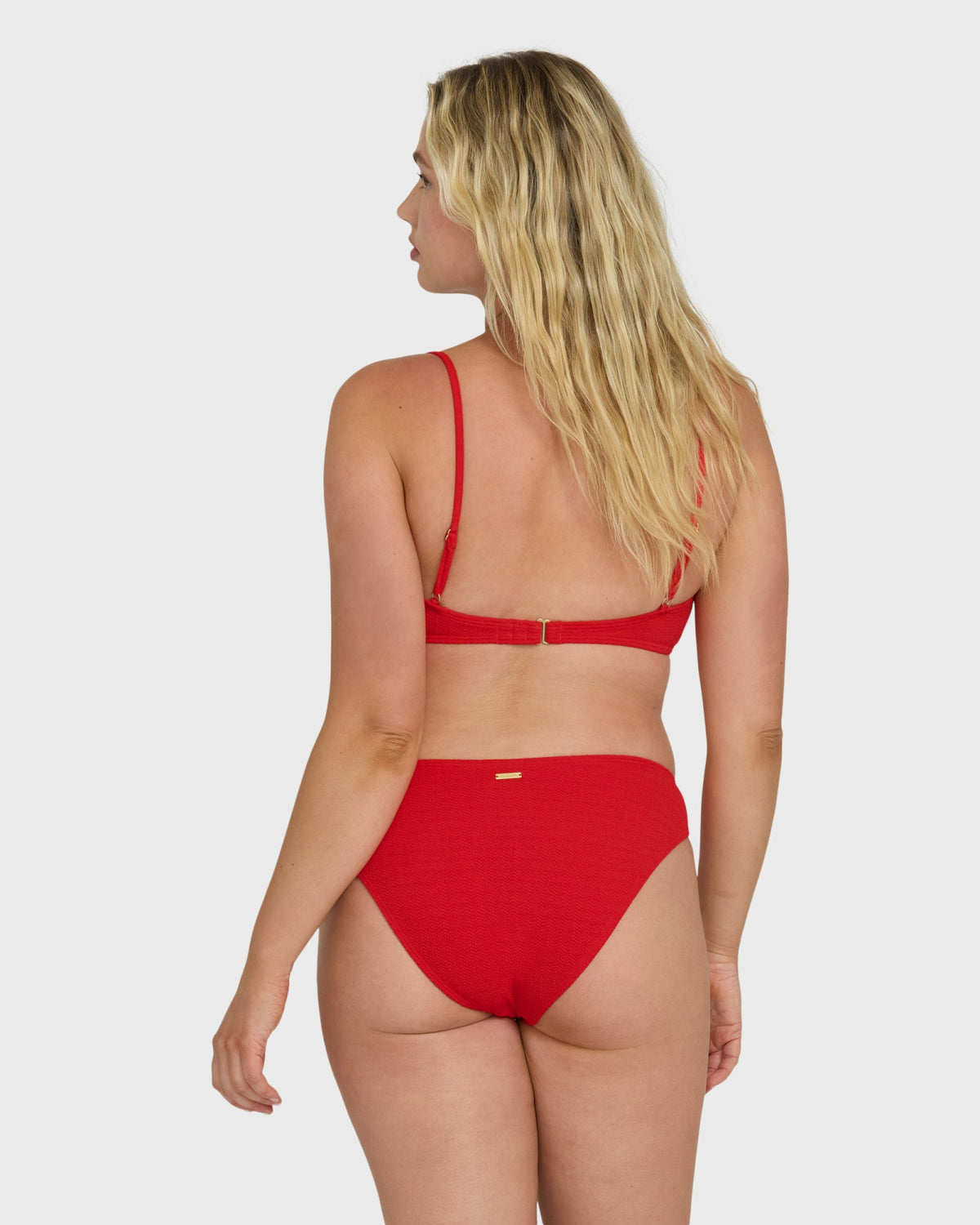 Billabong Women's Rising Tide Ruched V Bralette Bikini Top - Fiesta Red