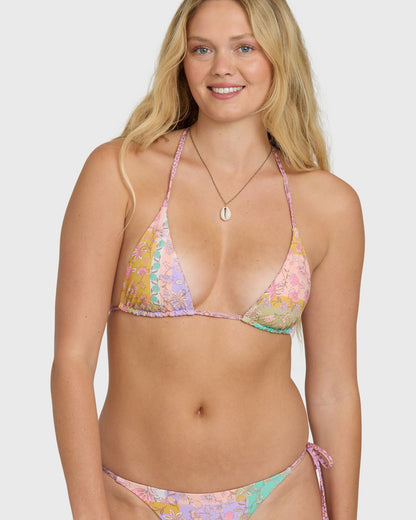Billabong Women's Dreamy Daze Reversible Triangle Bikini Top - Sweet Lilac