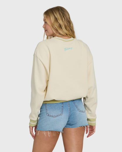 Billabong Women's Summer Dreams Kendal Crewneck Sweatshirt - White Cap