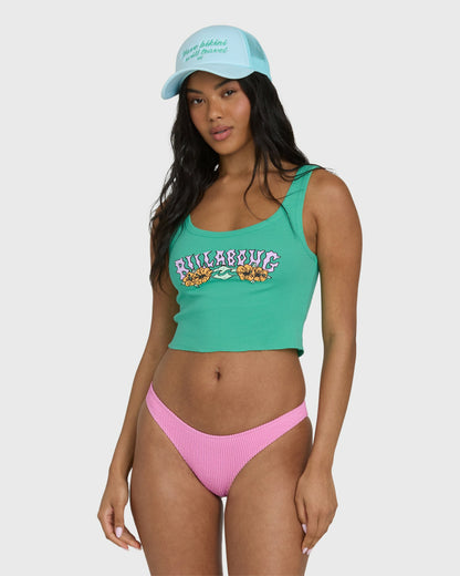 Billabong Women's Hibiscus Minds Tank Top - Green Tropics