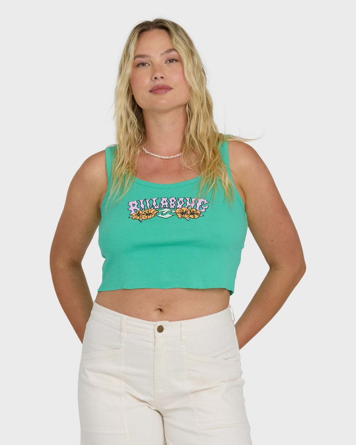 Billabong Women's Hibiscus Minds Tank Top - Green Tropics