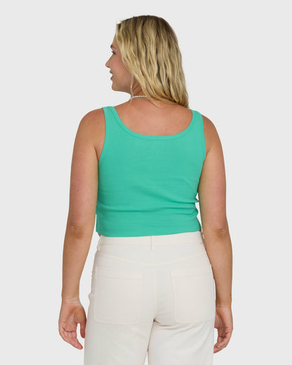 Billabong Women's Hibiscus Minds Tank Top - Green Tropics