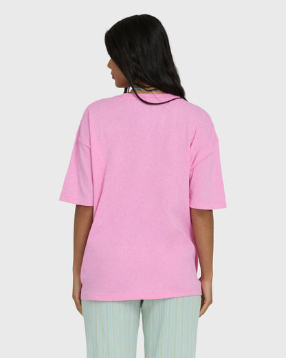 Billabong Women's Feel The Heat Short Sleeve Knit T-Shirt - Party Pink