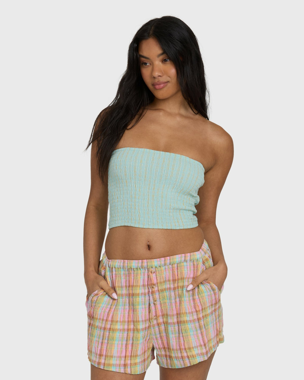Billabong Women's Keep It Simple 2 Tube Sleeveless Woven Shirt - Clearwater