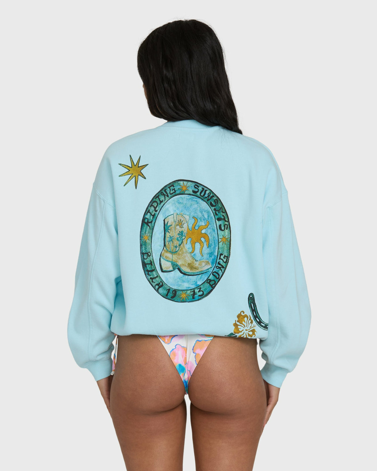 Billabong Women's Sunset Rider Kendal Crewneck Sweatshirt - Clearwater