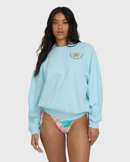 Billabong Women's Sunset Rider Kendal Crewneck Sweatshirt - Clearwater