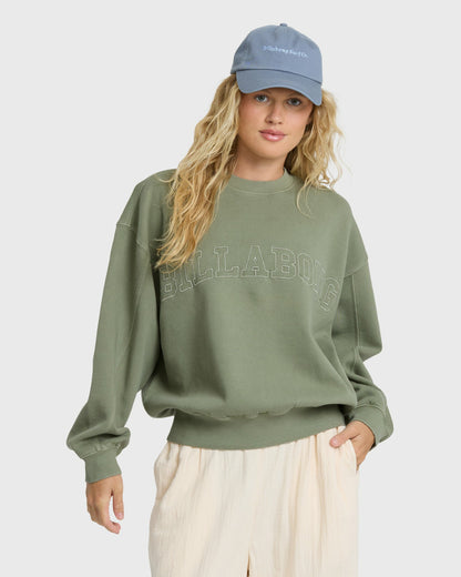 Billabong Women's Vibes Kendal Crewneck Sweatshirt - Army Green