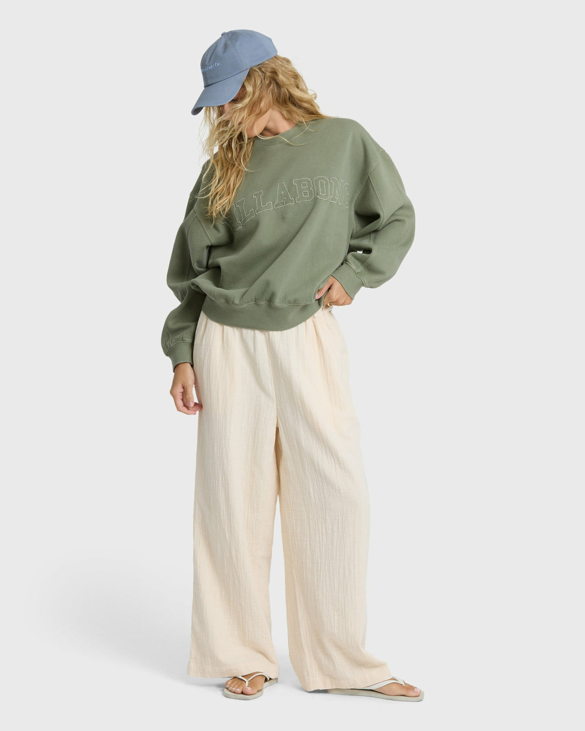 Billabong Women's Vibes Kendal Crewneck Sweatshirt - Army Green