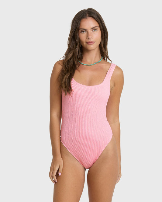 Billabong Women's Summer Hi Tanker One Piece Swimsuit - Pink Sand