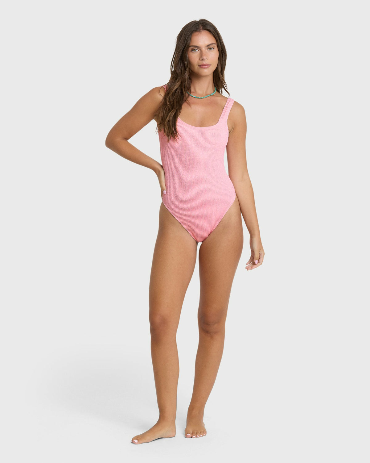 Billabong Women's Summer Hi Tanker One Piece Swimsuit - Pink Sand
