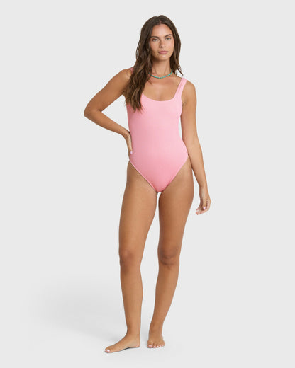 Billabong Women's Summer Hi Tanker One Piece Swimsuit - Pink Sand