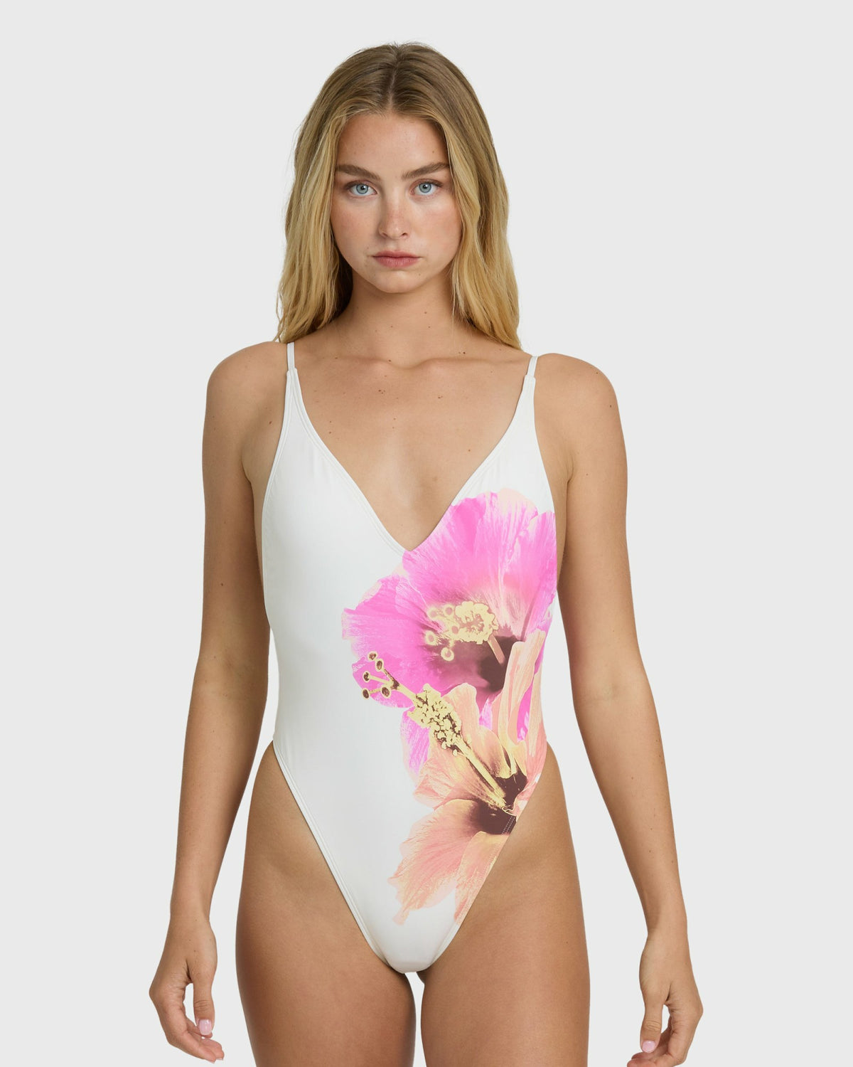 Billabong Women's Sunny Shore Deep V One-piece Swimsuit - Salt Crystal