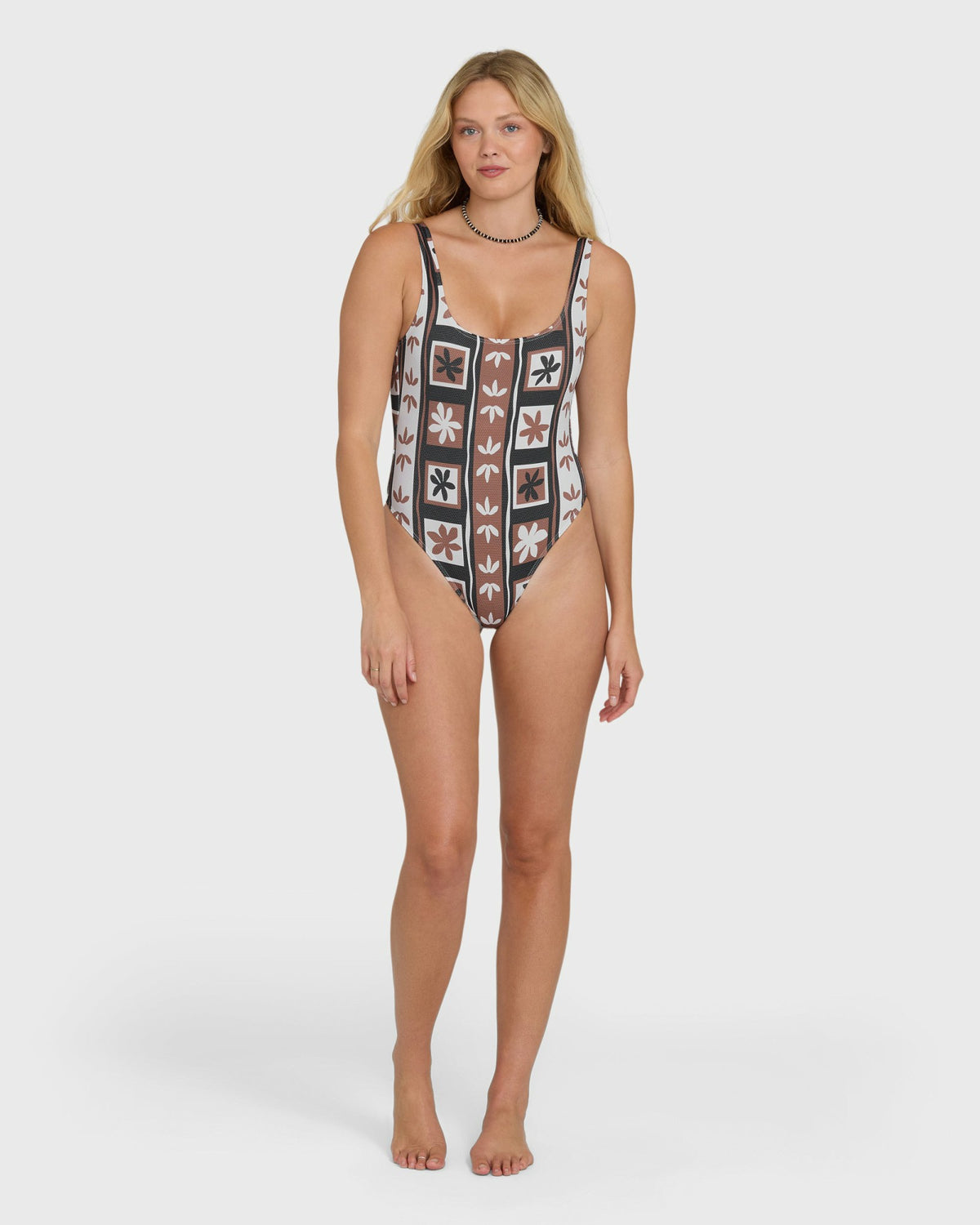 Billabong Women's Stay Grounded Tanker One Piece Swimsuit - Brown Stone