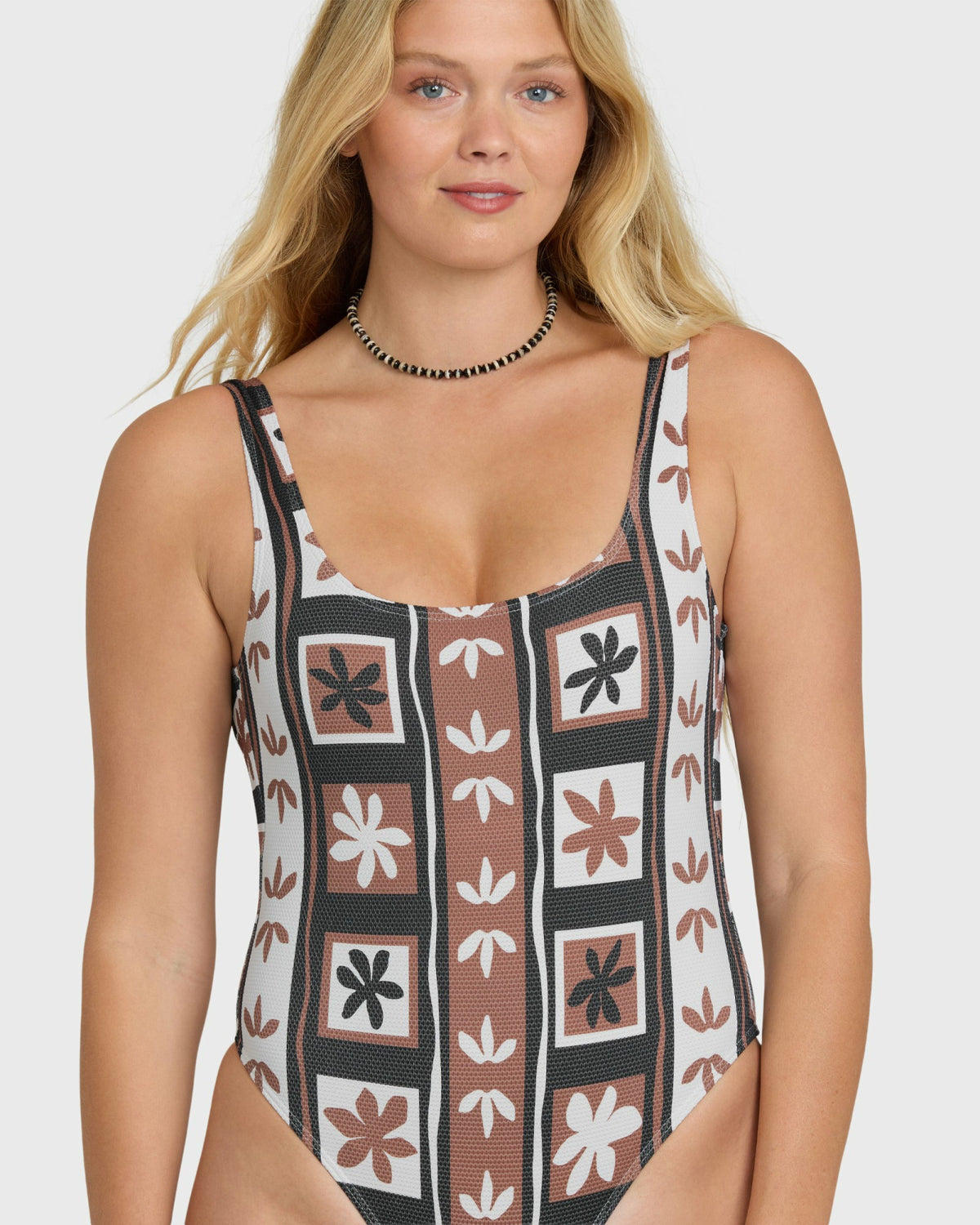 Billabong Women's Stay Grounded Tanker One Piece Swimsuit - Brown Stone