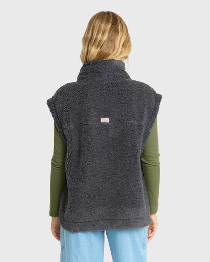 Billabong Women's Waver Fleece Vest - Black Sands
