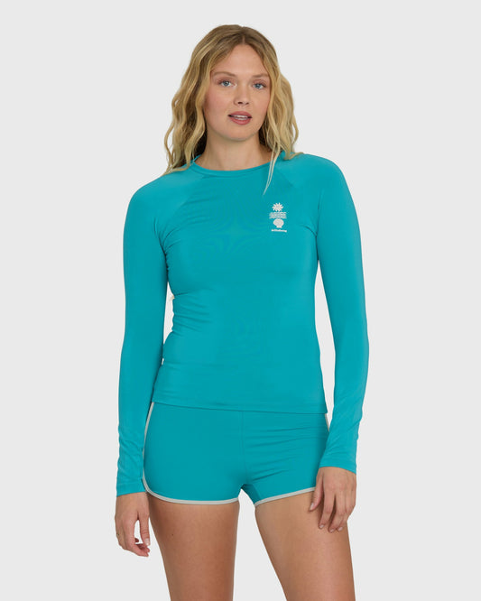 Billabong Women's Sol Searcher 50 UPF Long Sleeve Rashguard - Bright Marine