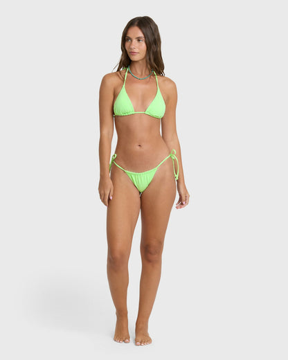 Billabong Women's Simply Sweet Eyelet Low Tide Hike Bikini Bottoms - Green Glow