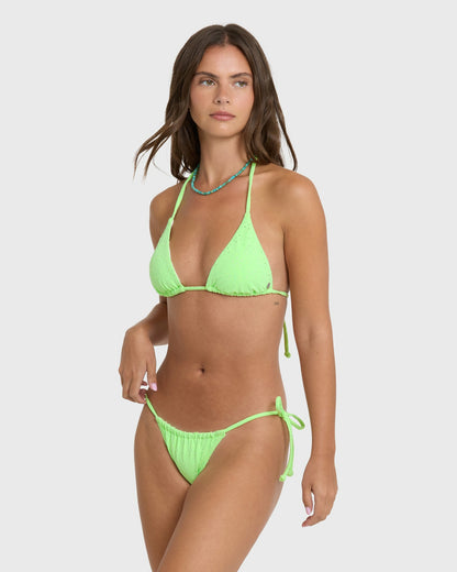 Billabong Women's Simply Sweet Eyelet Low Tide Hike Bikini Bottoms - Green Glow
