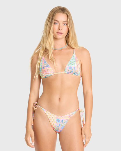 Billabong Women's Love Crush Reversible Tie-Side Dippi Bikini Bottoms - White Multi