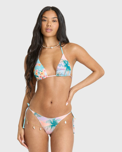 Billabong Women's Palm Bay Tie Side Dippi Bikini Bottoms - Waterfall
