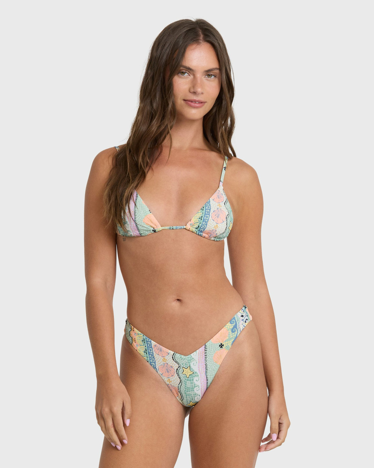 Billabong Women's Tide Pool V Hike Bikini Bottoms - Light Blue Multi