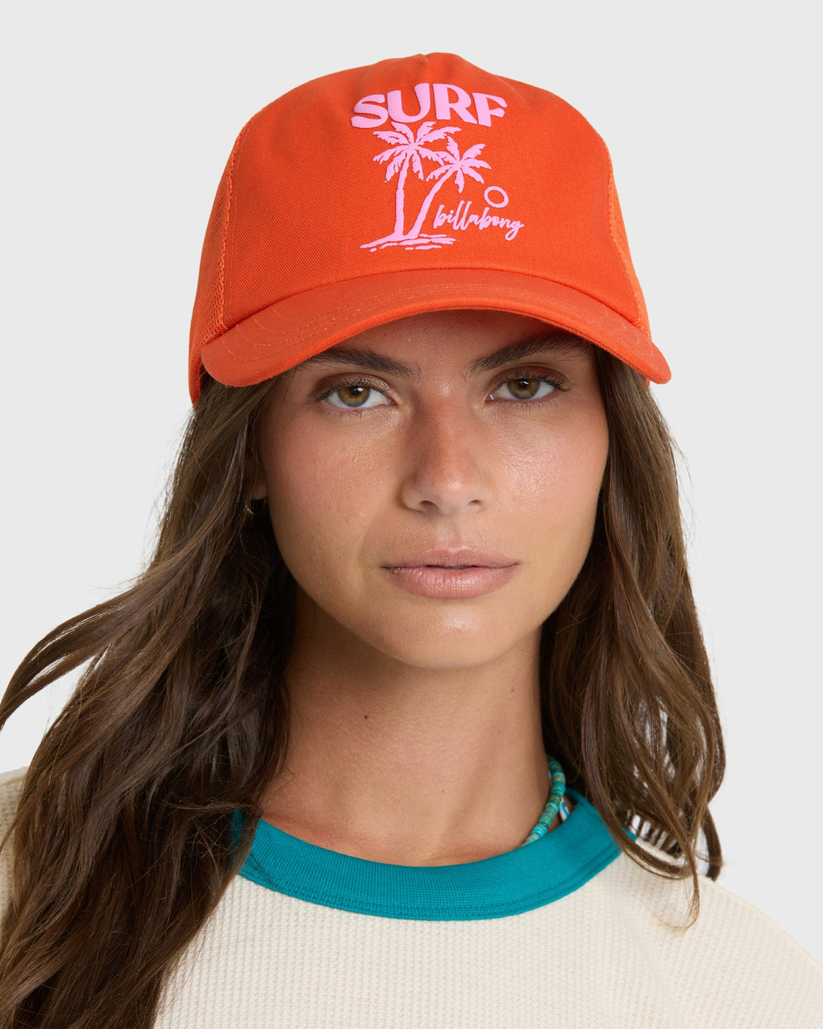 Billabong Women's Sunday Trucker Hat - Vermillion Orange