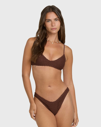 Billabong Women's Twisted Tides V Bralette Bikini Top - Espresso
