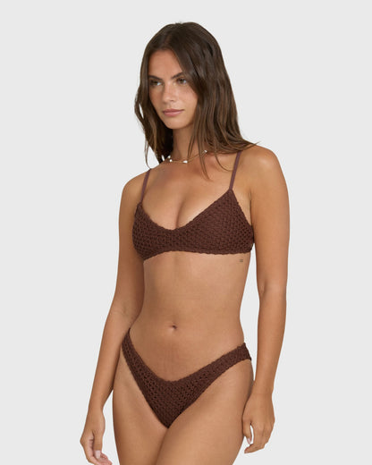 Billabong Women's Twisted Tides V Bralette Bikini Top - Espresso