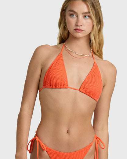 Billabong Women's Summer High Triangle Bikini Top - Hot Coral