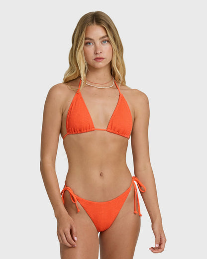 Billabong Women's Summer Hi Yd Tie-side Tanga Skimpy Bikini Bottom - Hot Coral