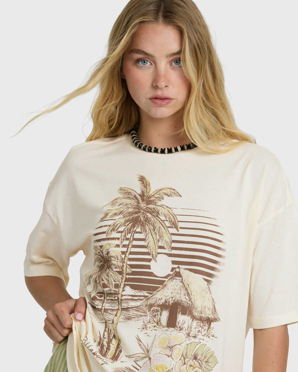 Billabong Women's Will Find Me Here Short Sleeve T-Shirt - White Cap