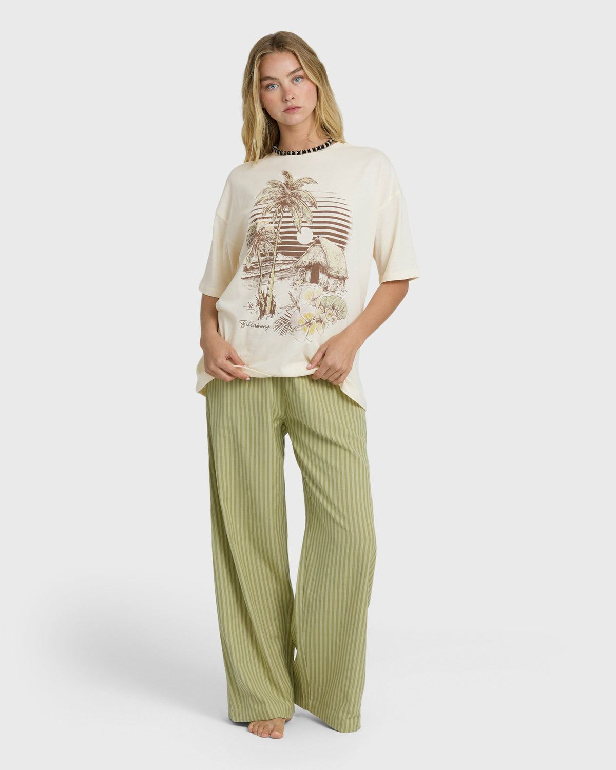 Billabong Women's Will Find Me Here Short Sleeve T-Shirt - White Cap