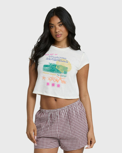 Billabong Women's Coastal Adventures Short Sleeve T-Shirt - White Cap
