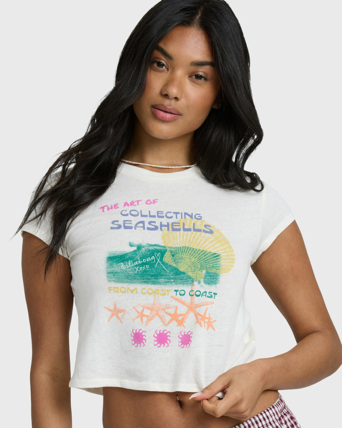 Billabong Women's Coastal Adventures Short Sleeve T-Shirt - White Cap