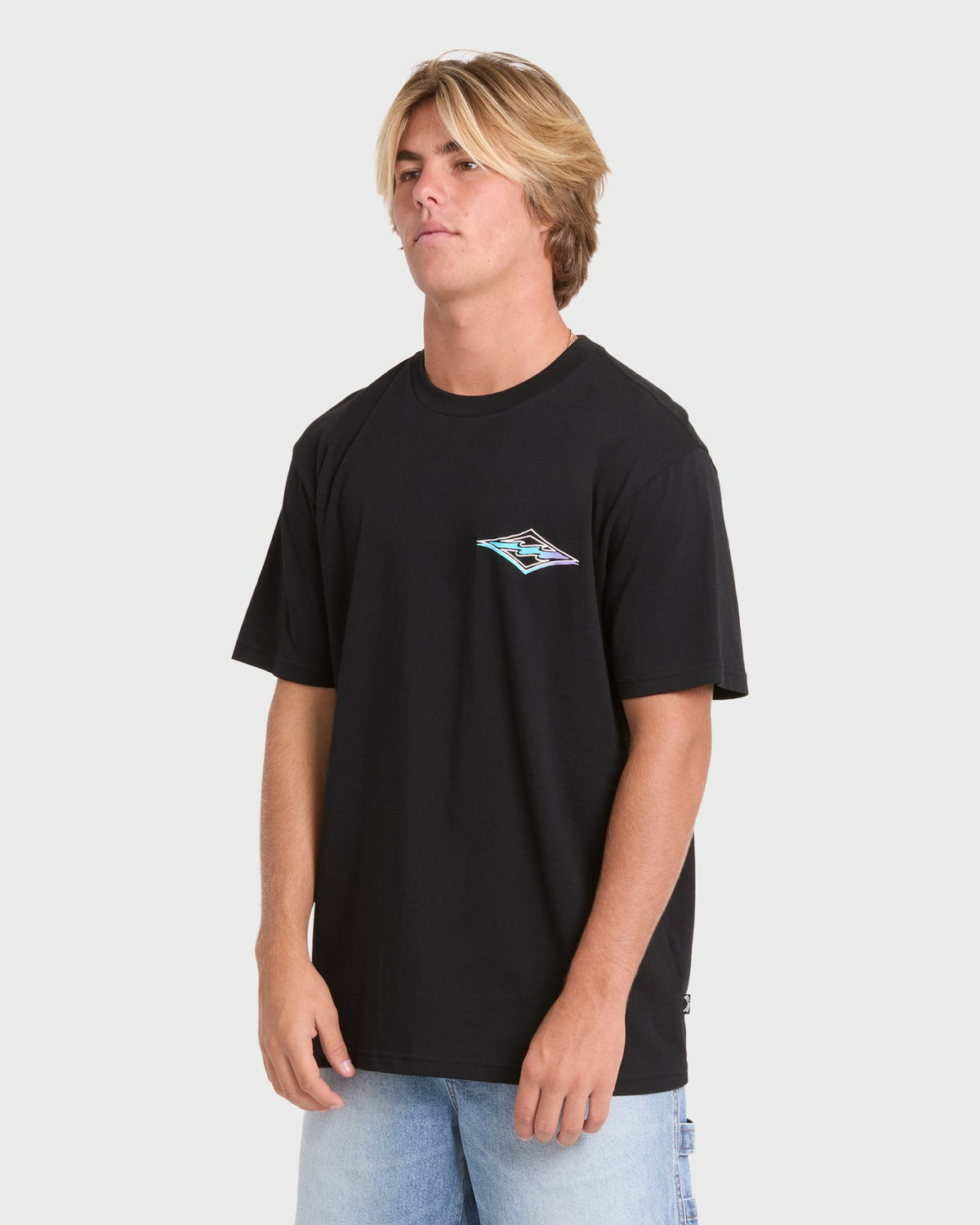 Billabong Men's Crayon Wave Premium Short Sleeve Knit T-Shirt - Black
