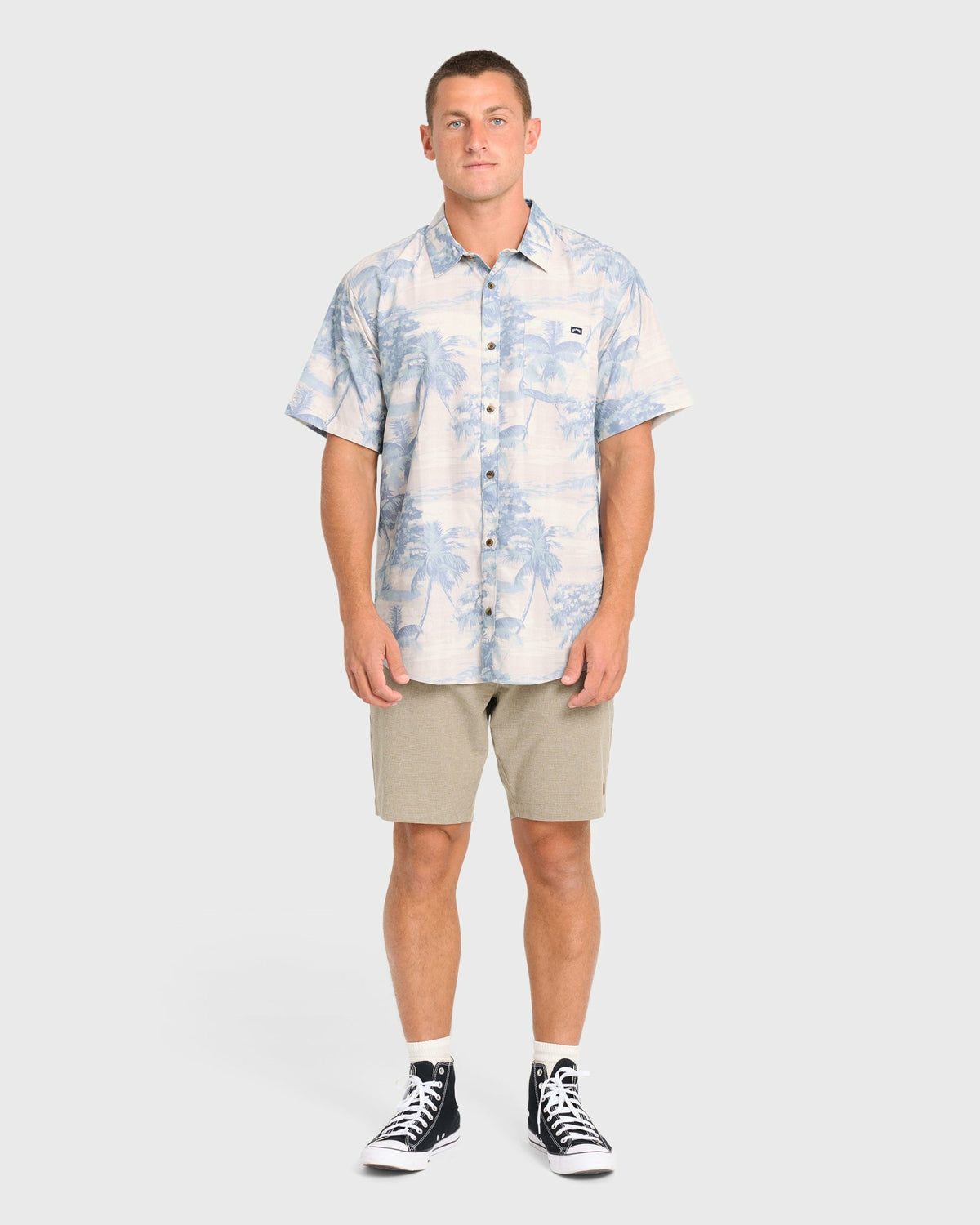 Billabong Men's Sundays Lounge Short Sleeve Woven Shirt - Blue Haze