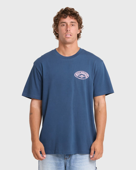 Billabong Men's Reverse Premium Short Sleeve Cotton T-Shirt - Dark Denim
