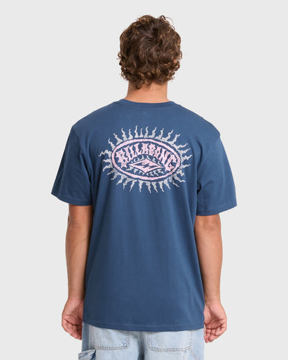 Billabong Men's Reverse Premium Short Sleeve Cotton T-Shirt - Dark Denim