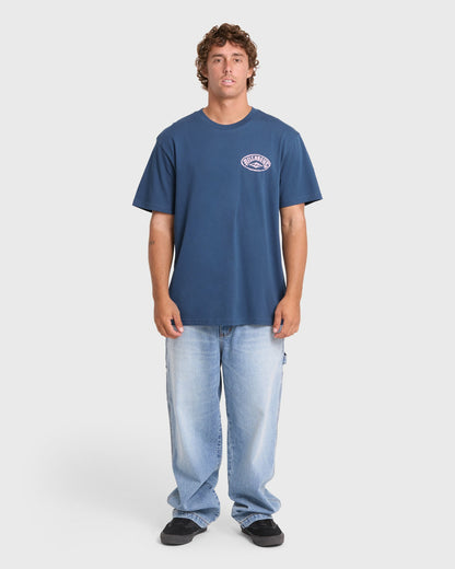 Billabong Men's Reverse Premium Short Sleeve Cotton T-Shirt - Dark Denim