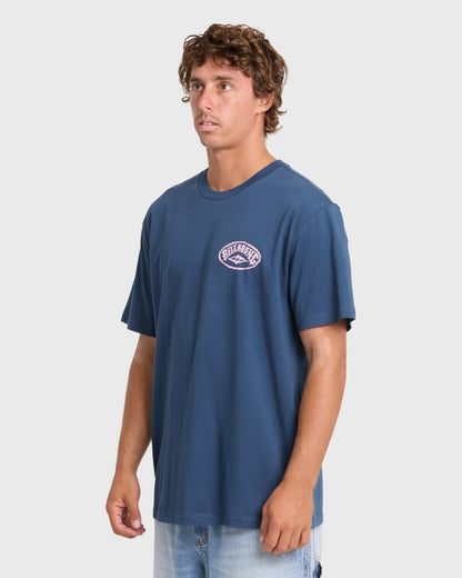 Billabong Men's Reverse Premium Short Sleeve Cotton T-Shirt - Dark Denim