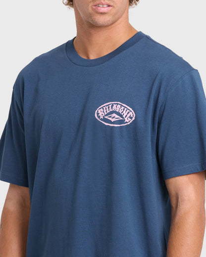 Billabong Men's Reverse Premium Short Sleeve Cotton T-Shirt - Dark Denim