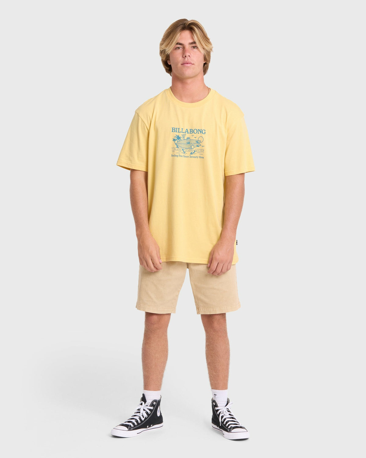 Billabong Men's Twinny Premium Short Sleeve Knit T-Shirt - Raffia