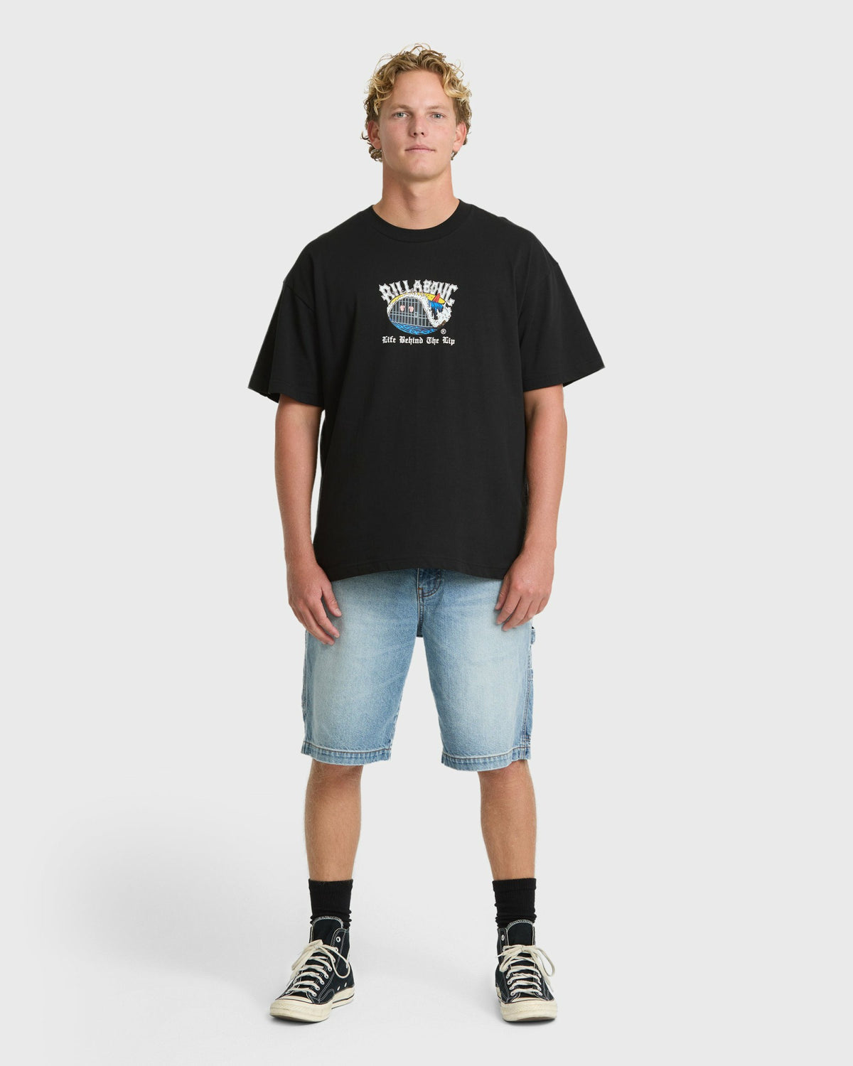 Billabong Men's Behind The Lip OG Short Sleeve Cotton T-Shirt - Black