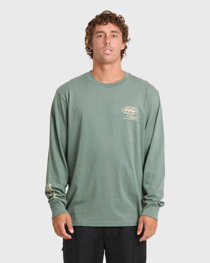 Billabong Men's Coordinates Adventure Division Premium Long Sleeve Cotton T-Shirt - Laurel Wreath