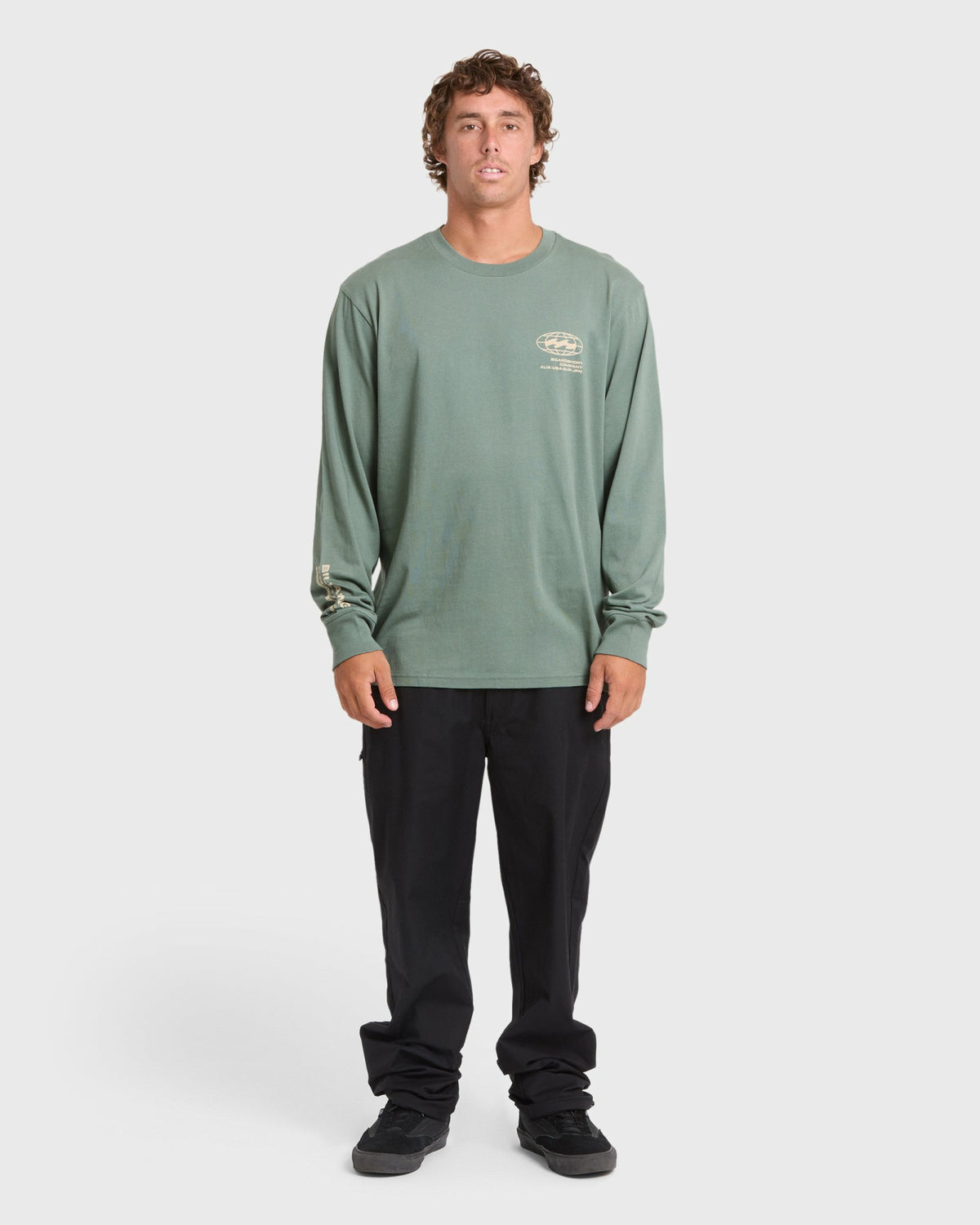 Billabong Men's Coordinates Adventure Division Premium Long Sleeve Cotton T-Shirt - Laurel Wreath