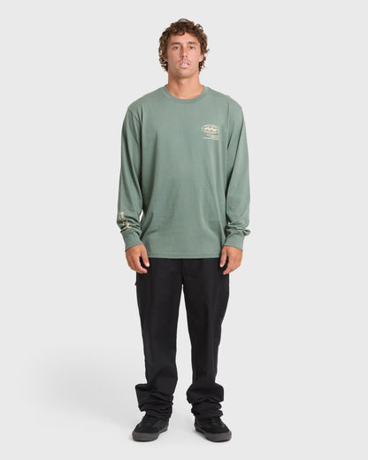 Billabong Men's Coordinates Adventure Division Premium Long Sleeve Cotton T-Shirt - Laurel Wreath