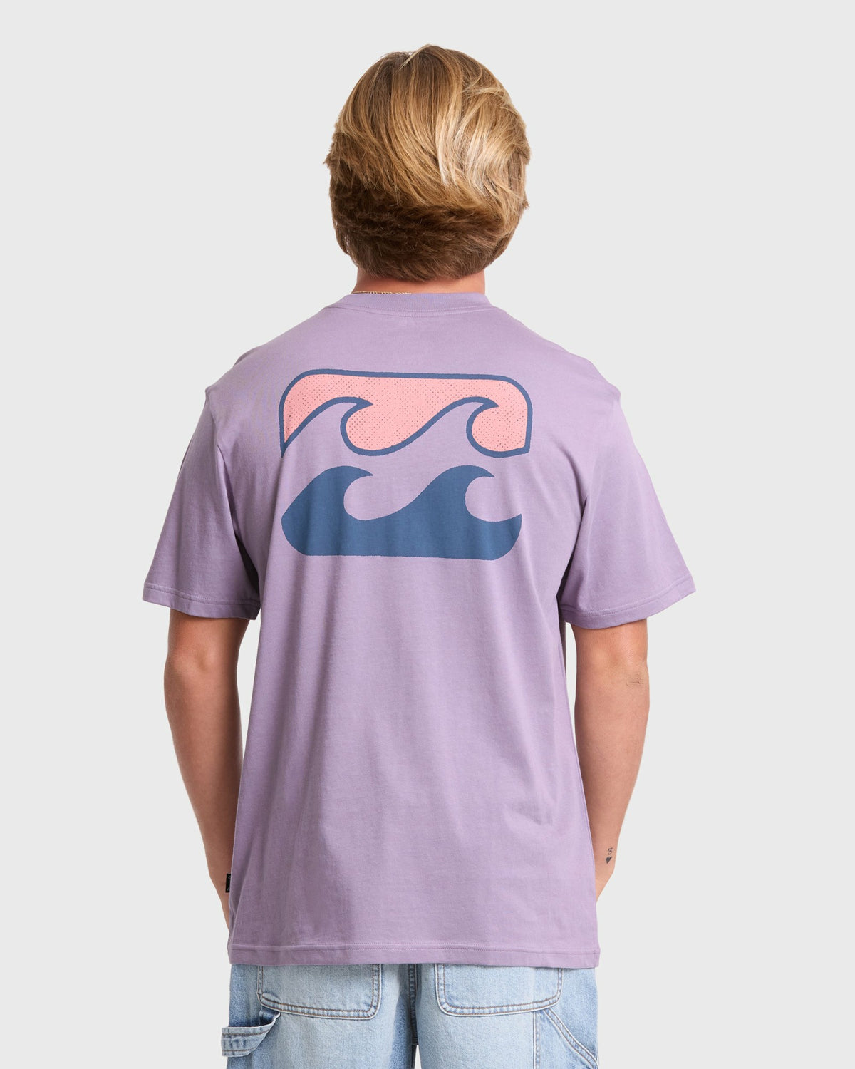 Billabong Men's Crayon Wave Premium Short Sleeve Knit T-Shirt - Purple Ash