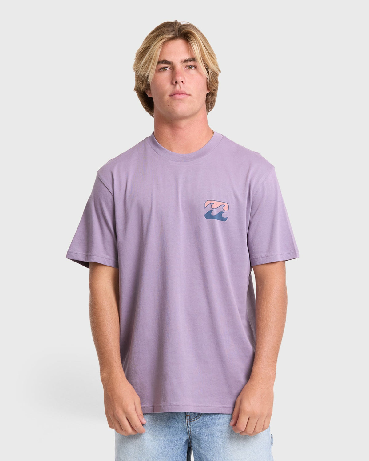 Billabong Men's Crayon Wave Premium Short Sleeve Knit T-Shirt - Purple Ash