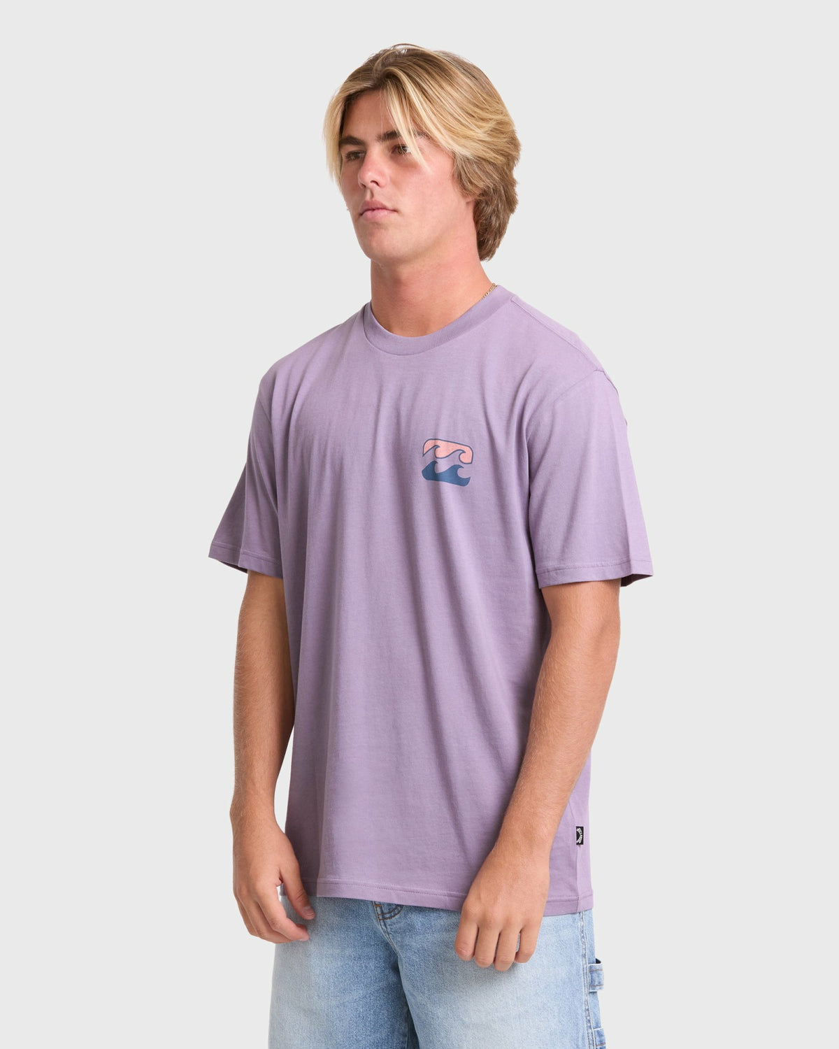 Billabong Men's Crayon Wave Premium Short Sleeve Knit T-Shirt - Purple Ash