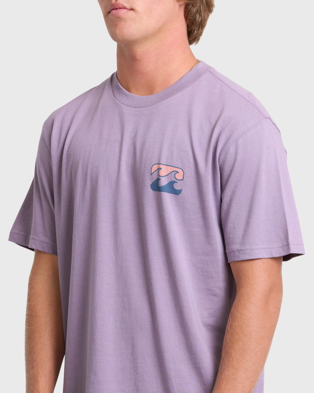 Billabong Men's Crayon Wave Premium Short Sleeve Knit T-Shirt - Purple Ash